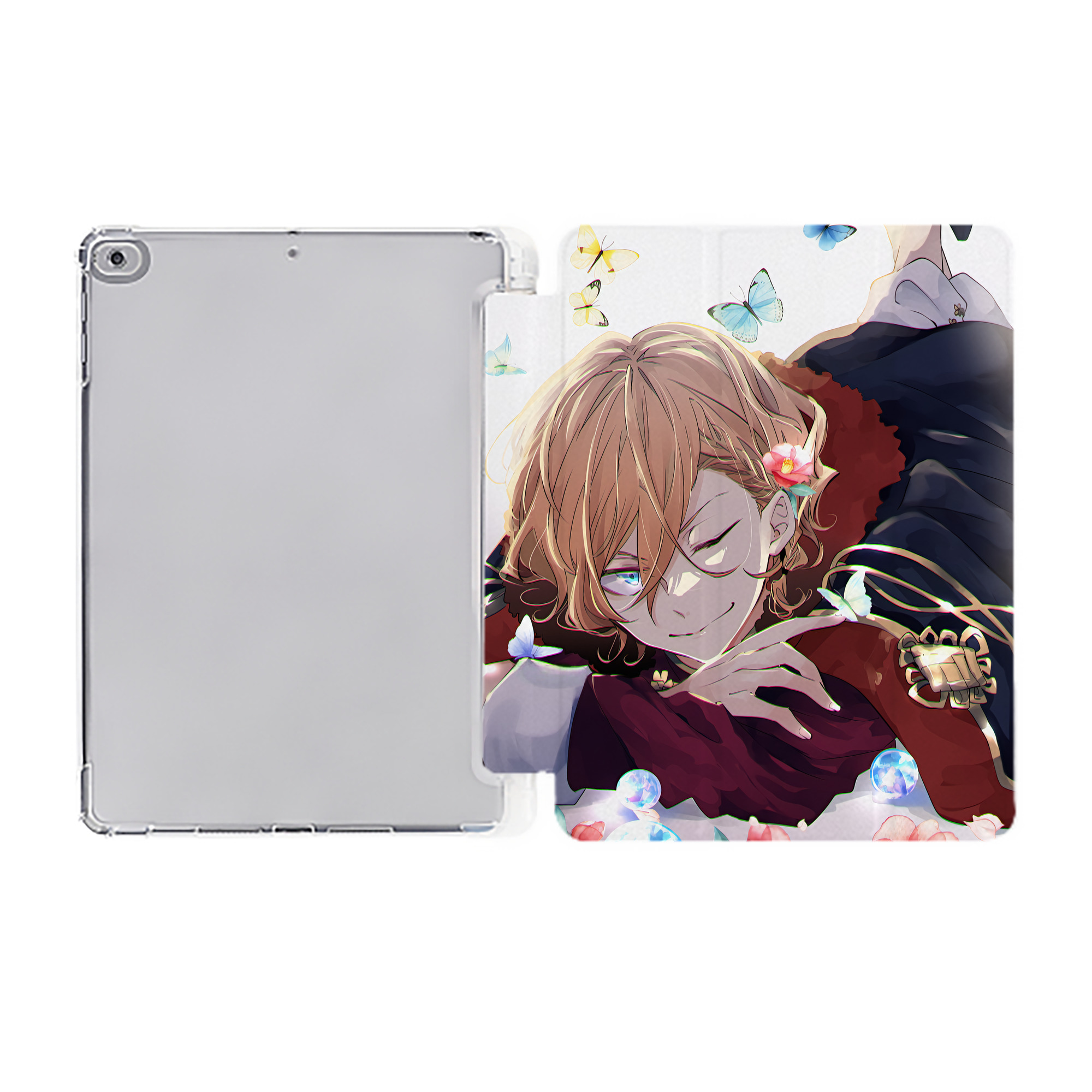 （画像用） 文豪ストレイドッグス Bungo Stray Dogs IPad ケース ペン収納付き 三つ折りスタンド PUレザー×シリコン 対応機種9.5/10.5/10.9インチ